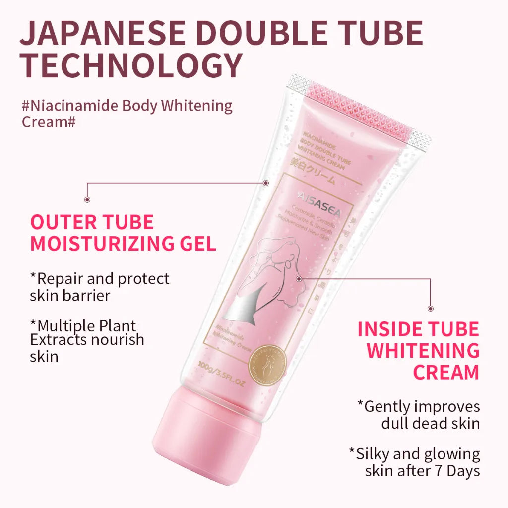AISASEA Niacinamide Double Tube Whitening Cream Body Lotion – 100g