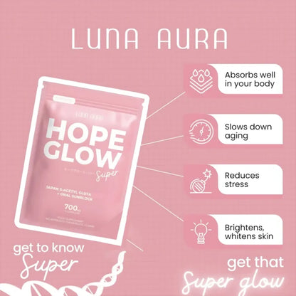 Luna Aura Hope Glow Advanced Glutathione Super Mini – 700mg (14 Capsules)