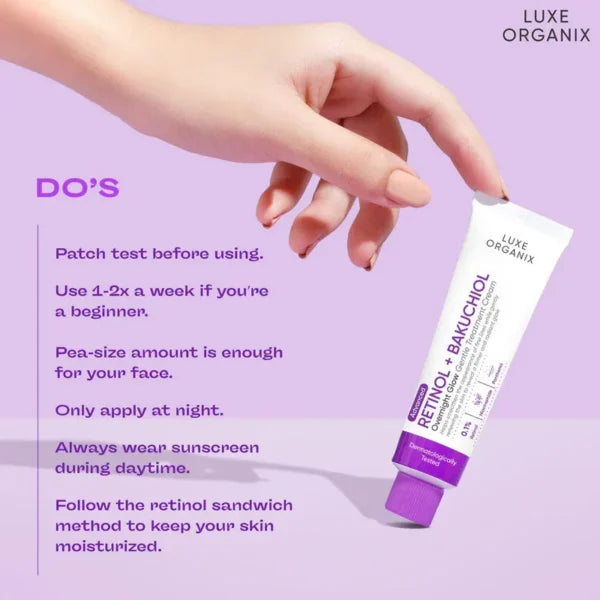 Luxe Organix Retinol + Bakuchiol Overnight Glow Gentle Treatment Cream – 30g