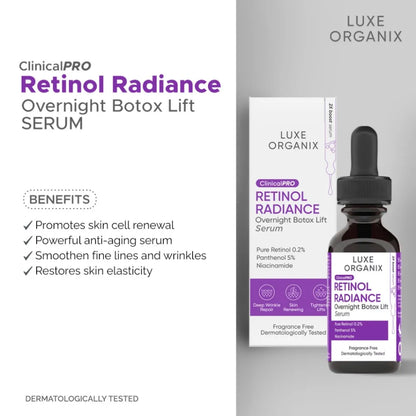 Luxe Organix Retinol Radiance Overnight Botox Lift Serum – 30ml