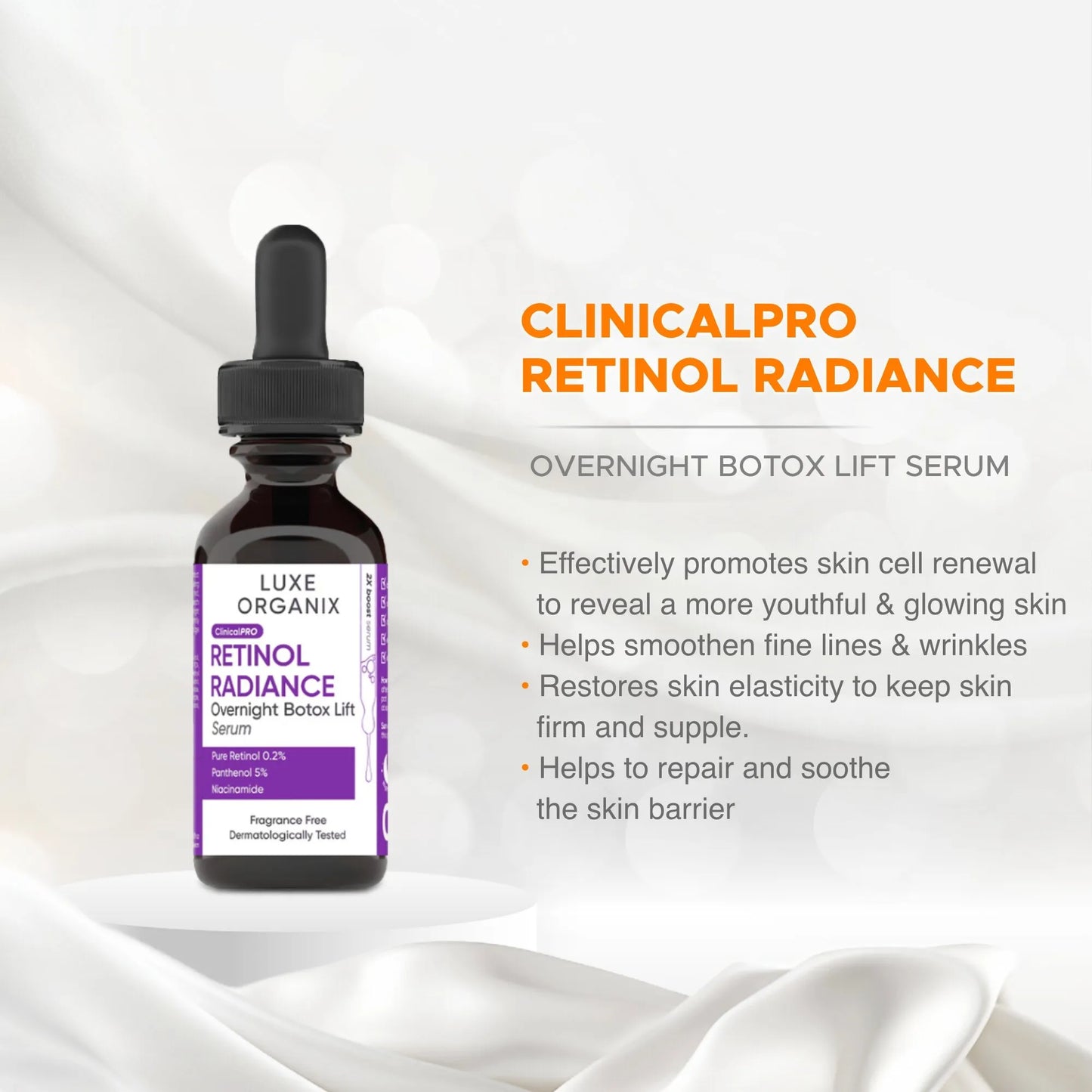 Luxe Organix Retinol Radiance Overnight Botox Lift Serum – 30ml