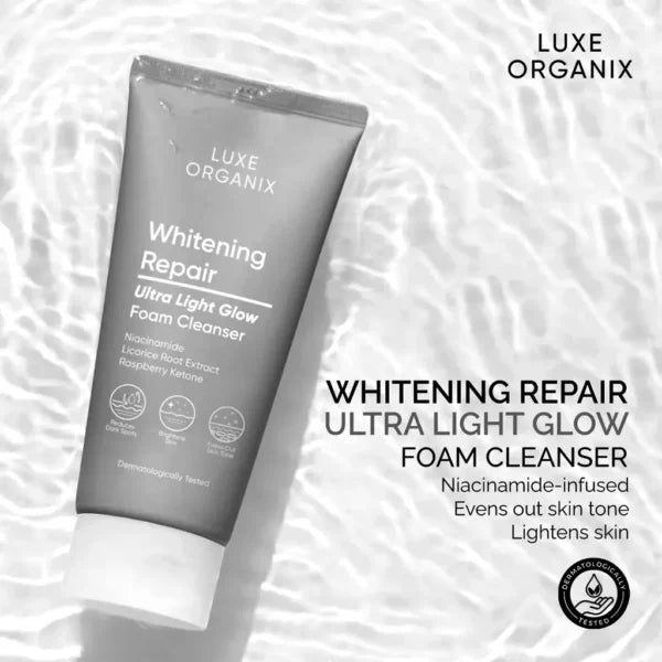 Luxe Organix Whitening Repair Ultra Light Glow Foam Cleanser – 150ml