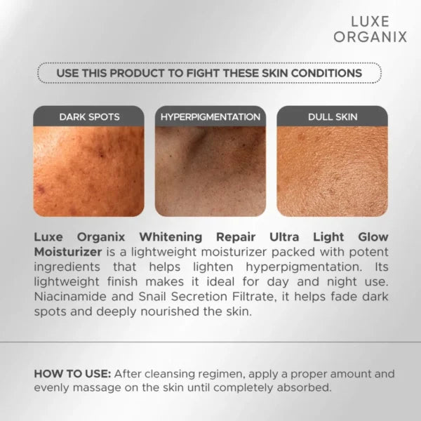 Luxe Organix Whitening Repair Ultra Light Glow Moisturizer – 80ml