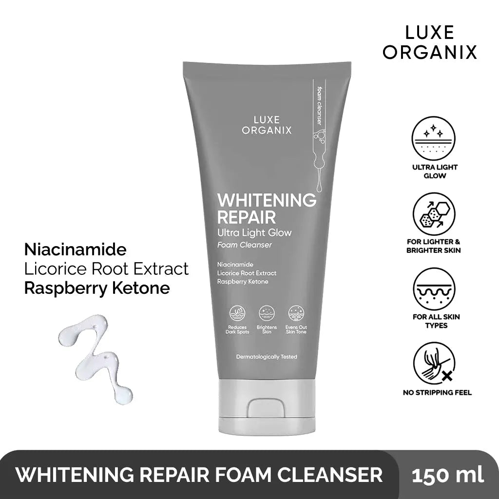 Luxe Organix Whitening Repair Ultra Light Glow Foam Cleanser – 150ml