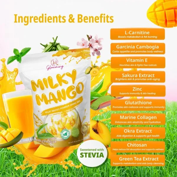 Glowming Health & Beauty Drink – Milky Mango (200g)