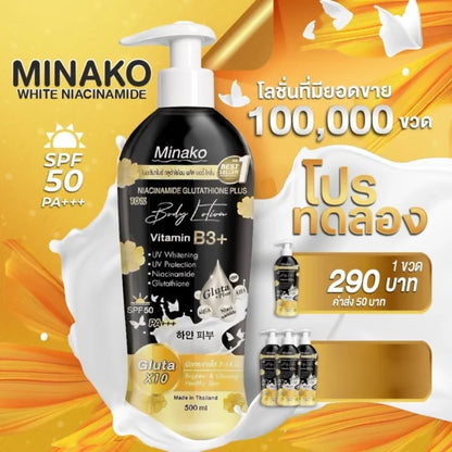 Minako Niacinamide Glutathione Plus 10% Body Lotion – 500ml