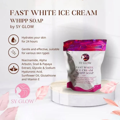 SY Glow Fast White Ice Cream Whipp Soap – 125g