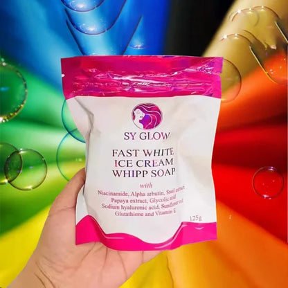 SY Glow Fast White Ice Cream Whipp Soap – 125g