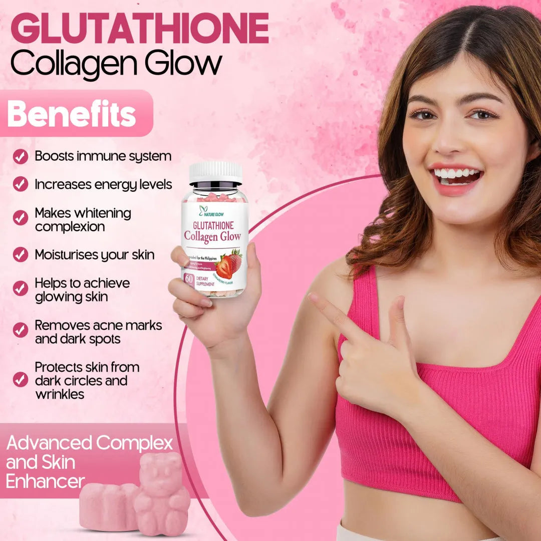 Nature Glow Glutathione Collagen Glow Strawberry Gummies