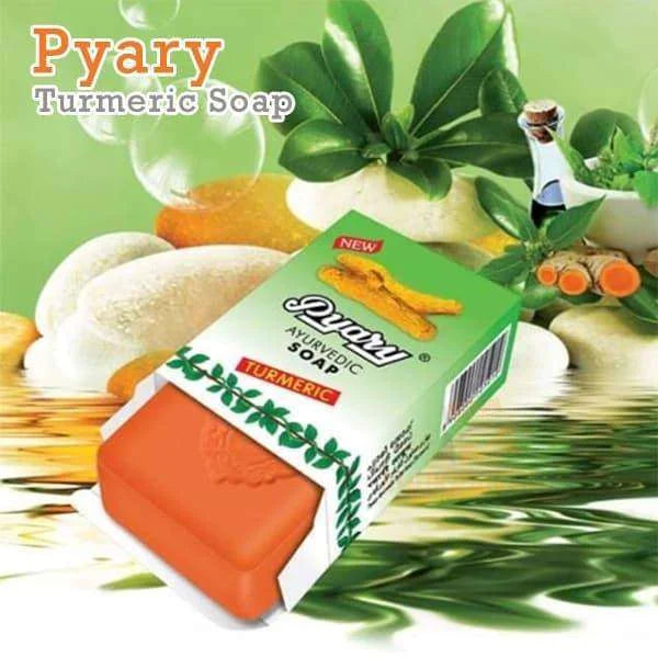 Pyary Ayurveda Soap Turmeric – 3Pcs × 75g (2+1) Offer