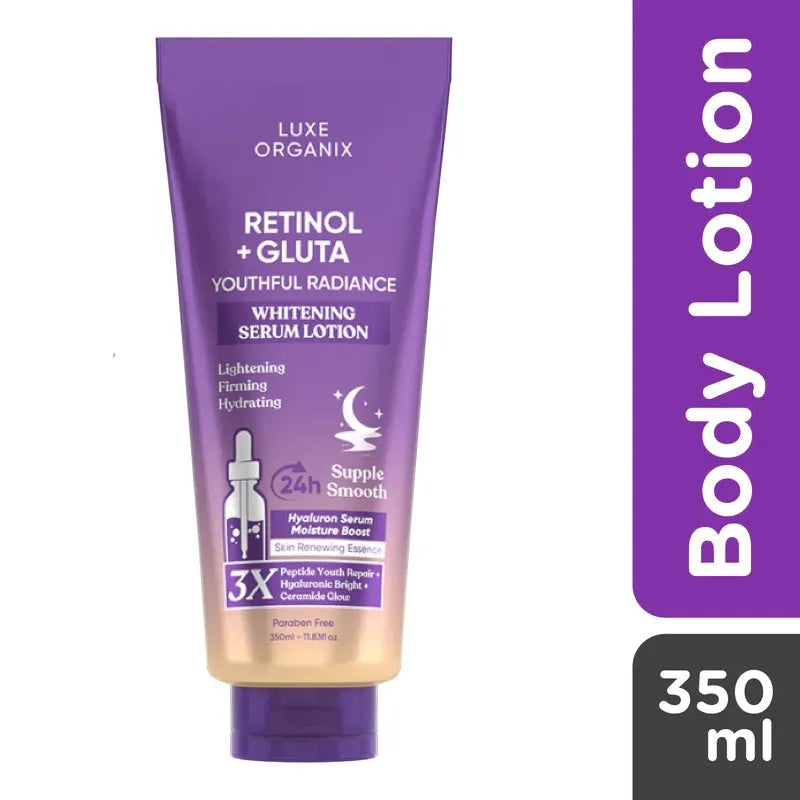 Luxe Organix Retinol + Gluta Youthful Radiance Whitening Serum Lotion – 350ml