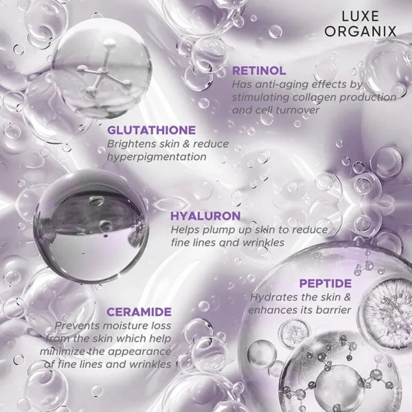 Luxe Organix Retinol + Gluta Youthful Radiance Whitening Serum Lotion – 350ml
