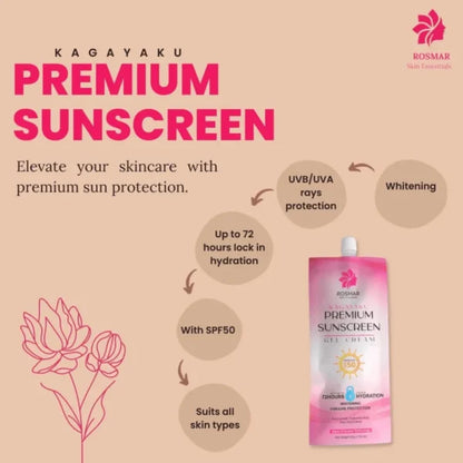 Rosmar Kagayaku Premium Sunscreen Gel Cream SPF50 – 50g