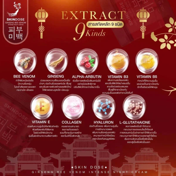 Skindose Ginseng Bee Venom Intense Night Cream – 400g
