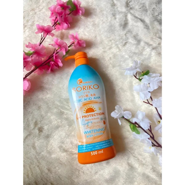 Soriko Kojic Acid AHA UV Protection Whitening Body Lotion – 500ml