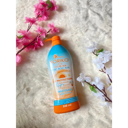 Soriko Kojic Acid AHA UV Protection Whitening Body Lotion – 500ml