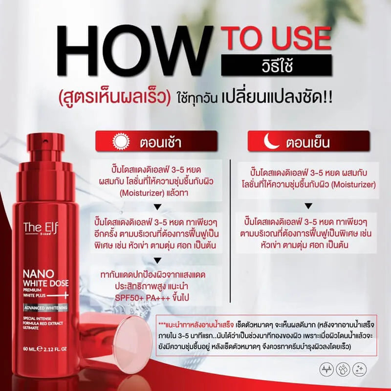 The Elf Nano White Dose Premium White Plus Serum – 60ml