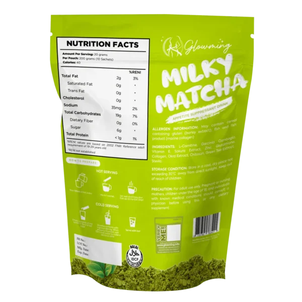 Glowming Health & Beauty Drink – Milky Matcha (200g)