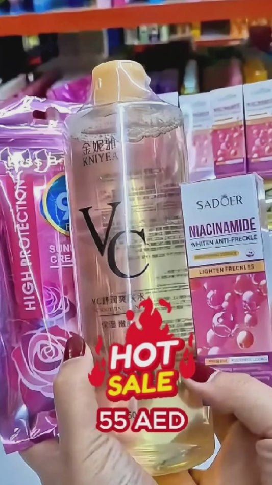 Kniyea VC Toner Sadoer Niacinamide Kiss Beauty Sunscreen Combo